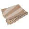 Hello Honey® Brown & Beige Wave Design Woven Reclaimed Cotton Blend Throw with Fringe